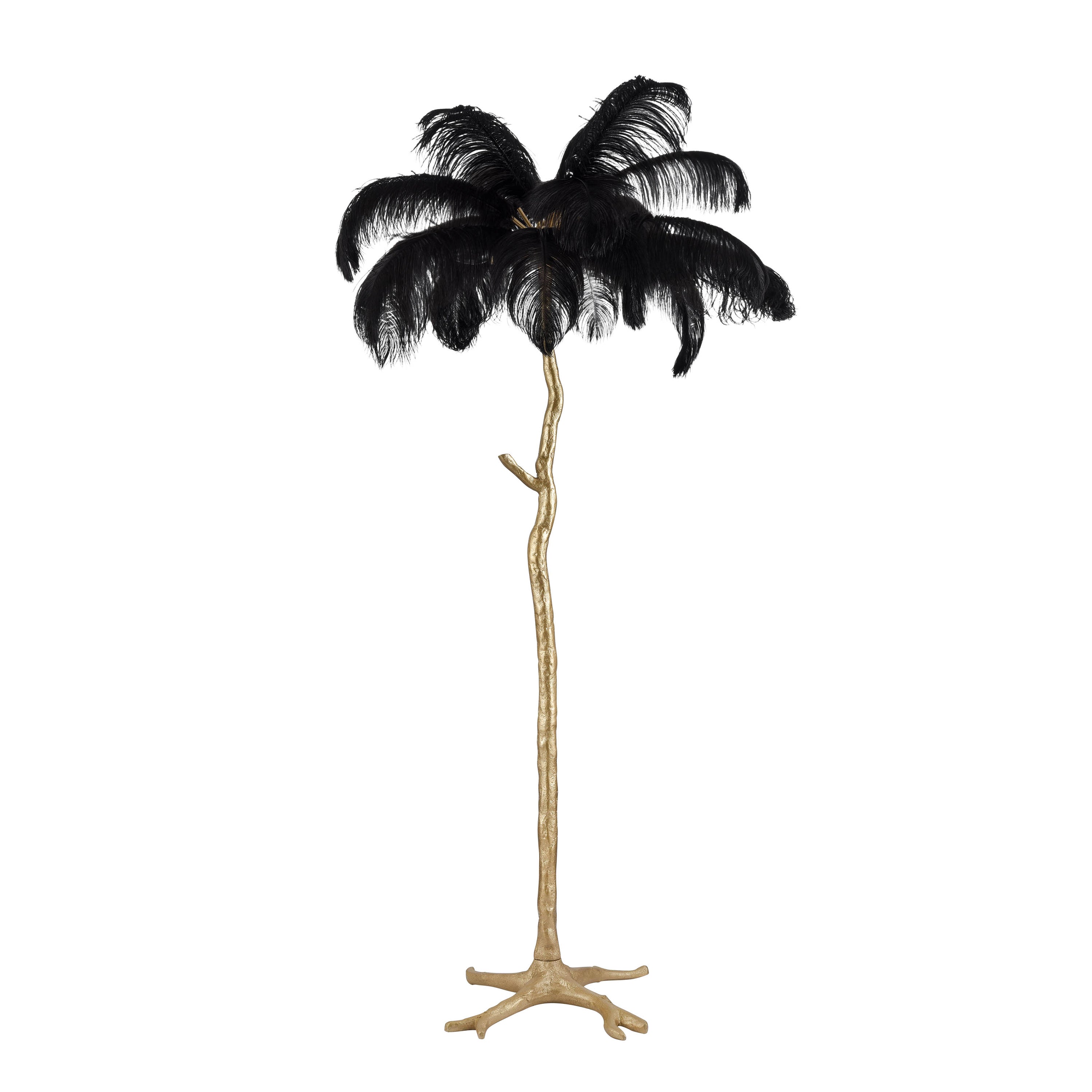 Black Ostrich Feather Floor Lamp