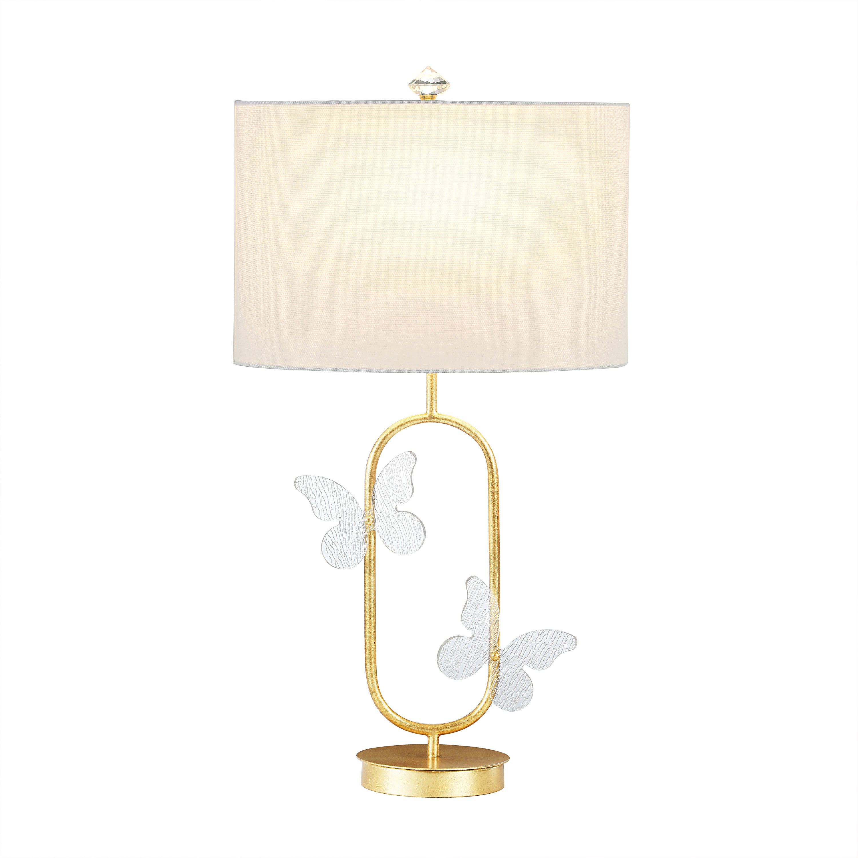 Textured Butterflies Metal Frame Table Lamp