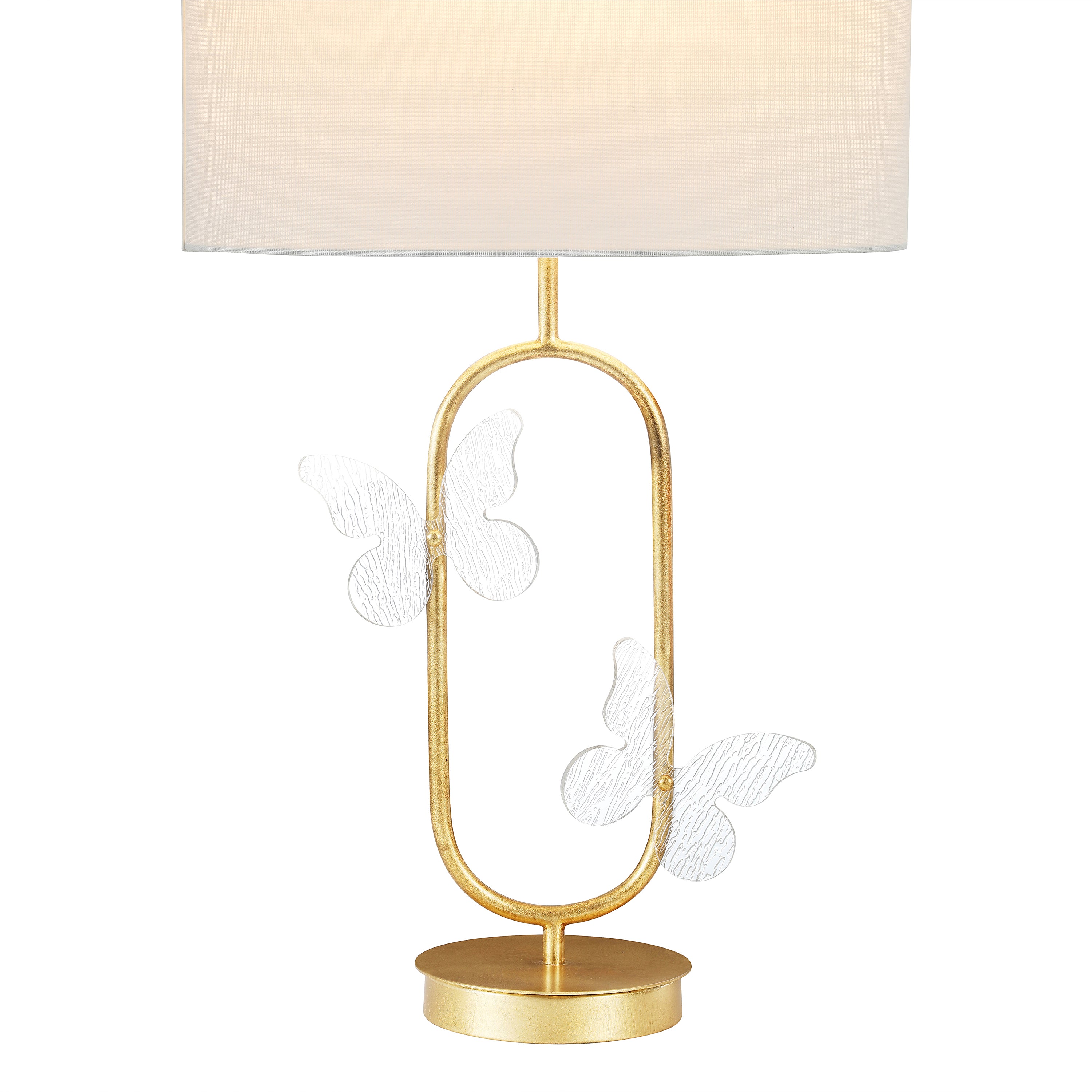 Textured Butterflies Metal Frame Table Lamp