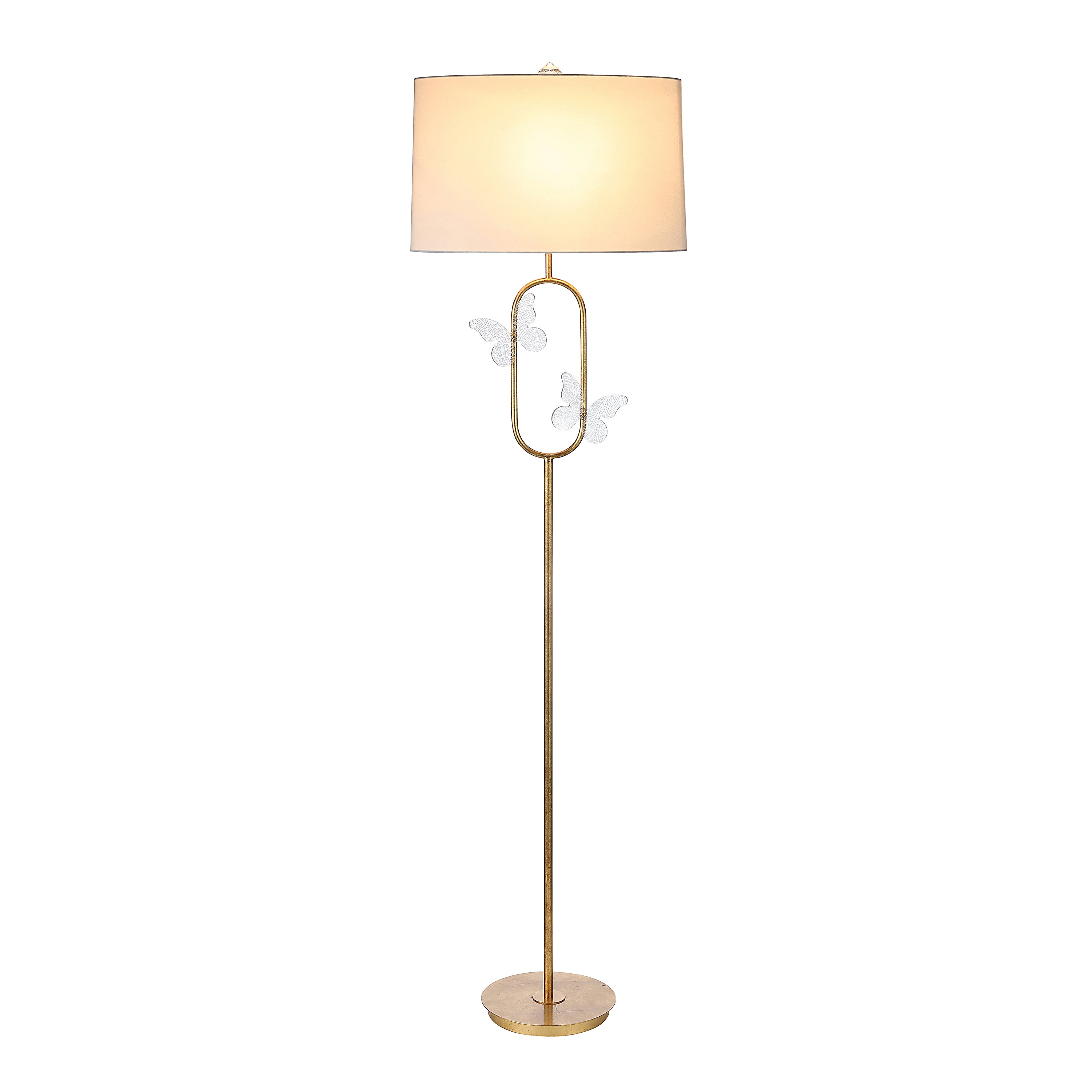 Textured Butterflies Metal Frame Floor Lamp