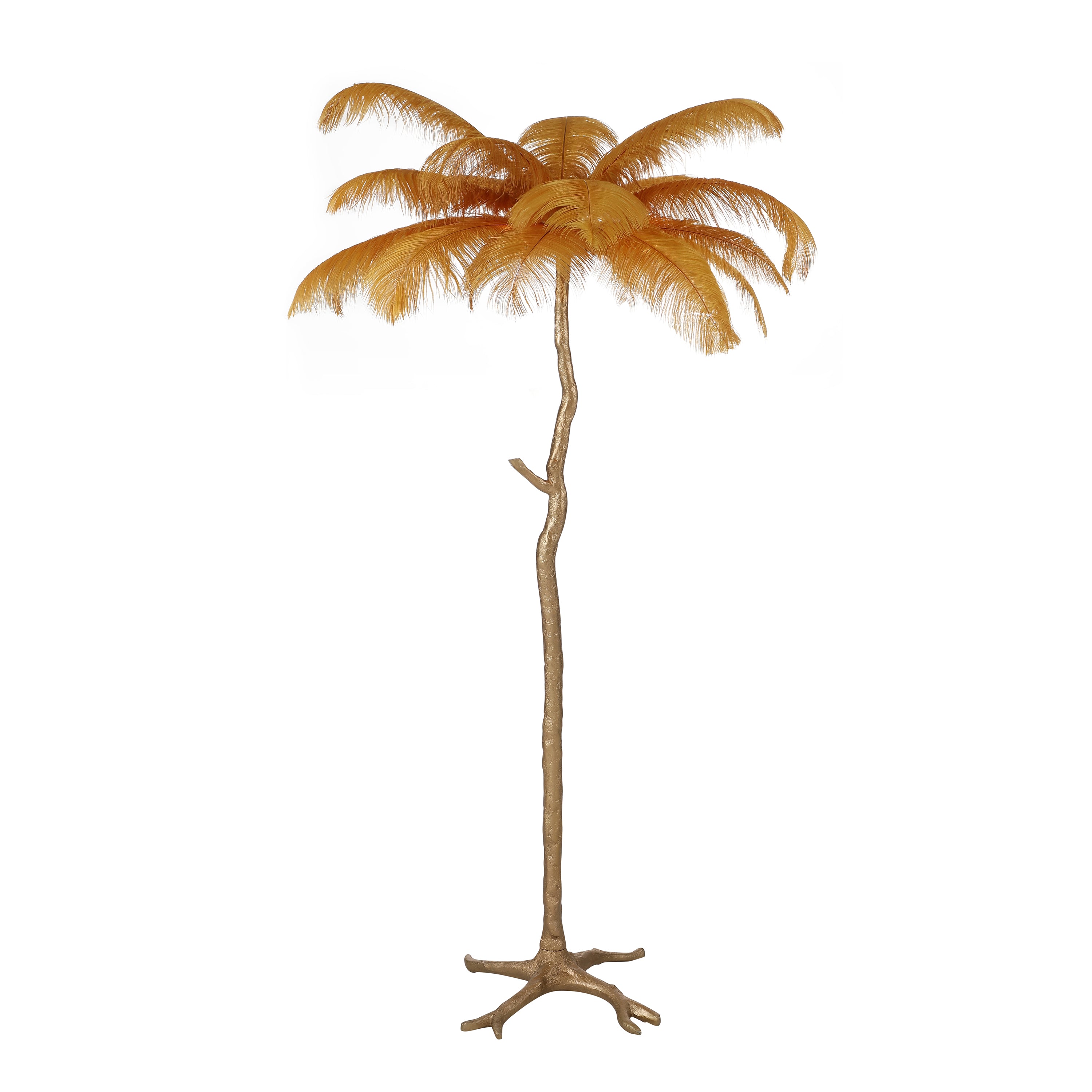 Gold Ostrich Feather Floor Lamp