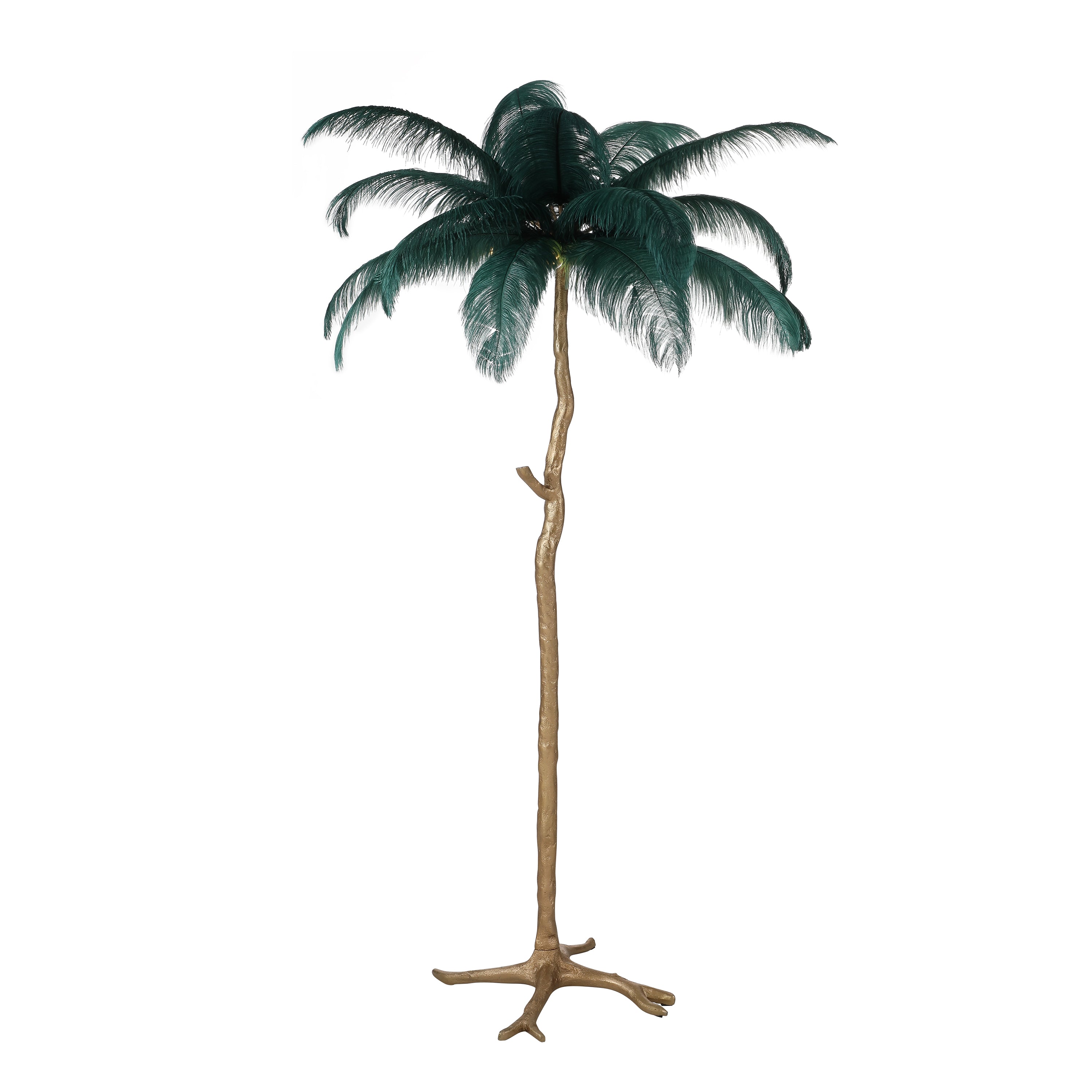 Green Ostrich Feather Floor Lamp