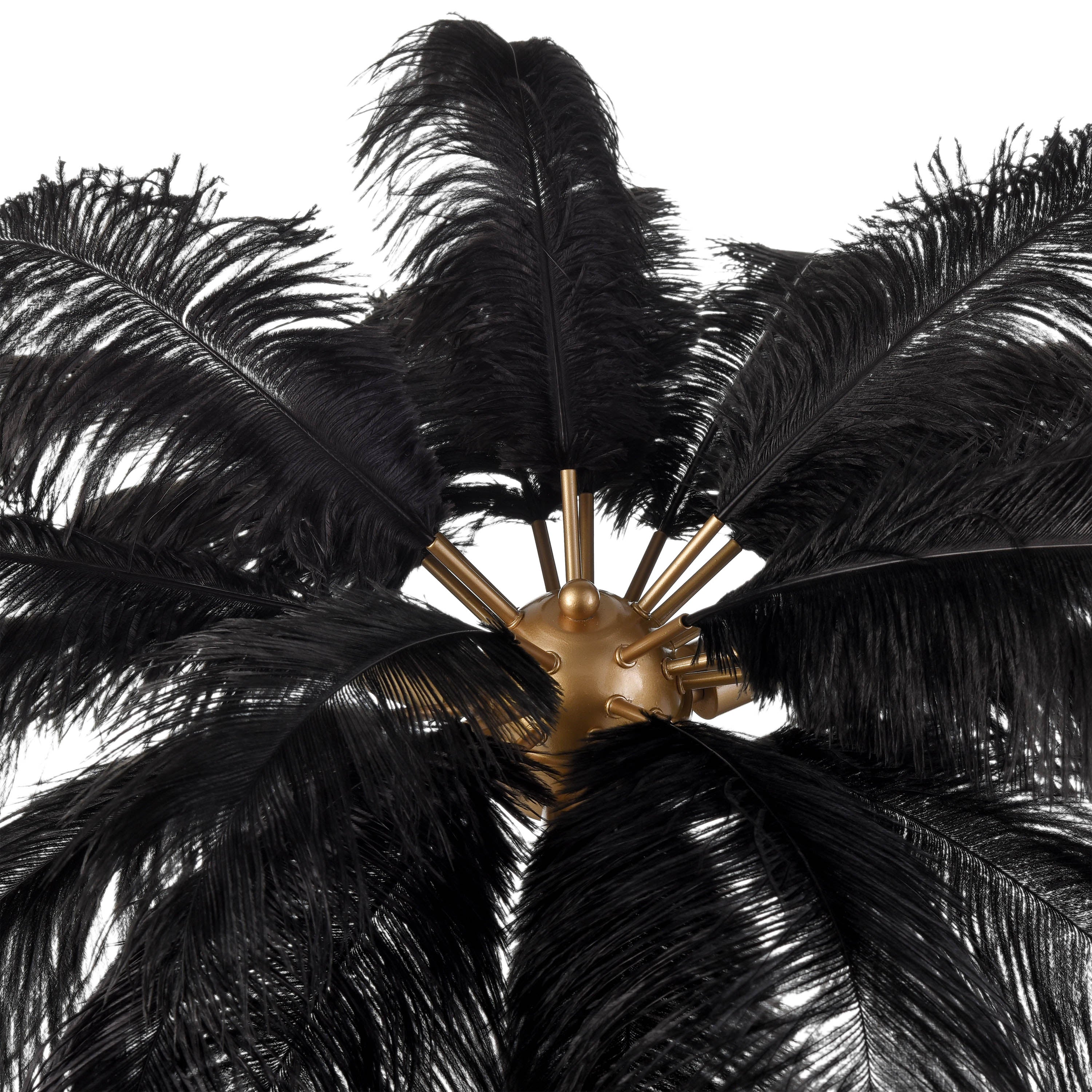 Black Ostrich Feather Table Lamp