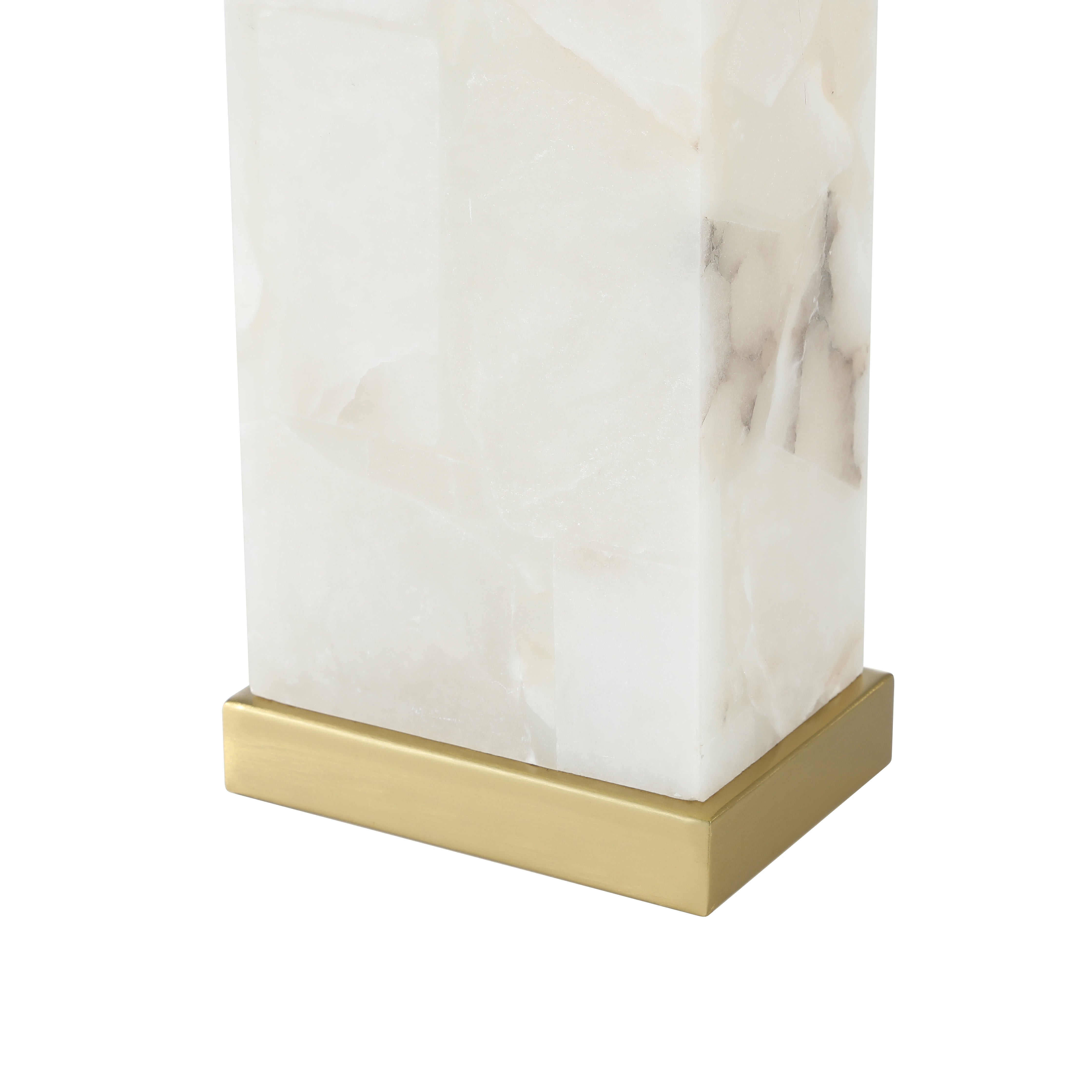 Alabaster Rectangular Table Lamp with Night Light