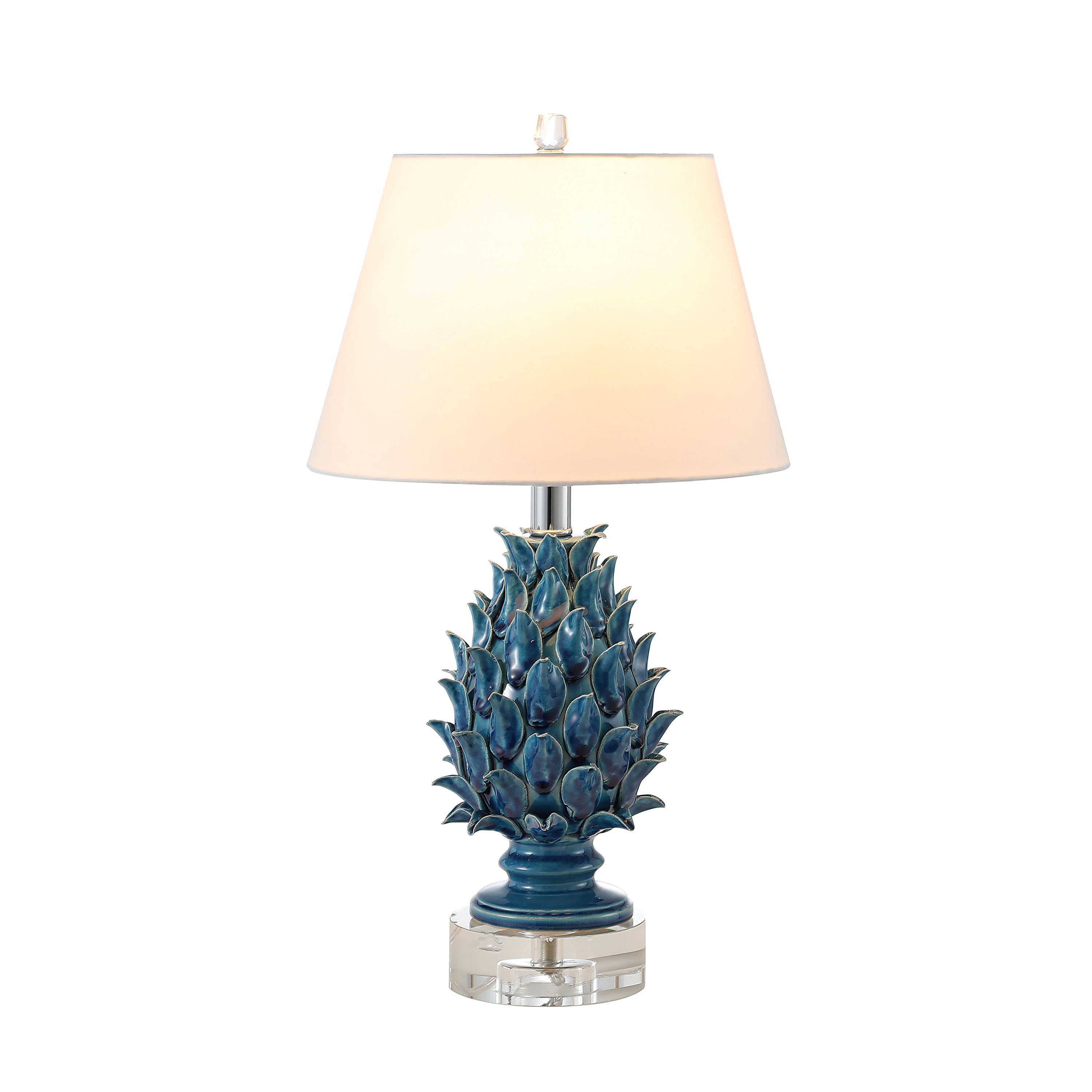 Turquoise Blue Dragon Fruit Ceramic Table Lamp