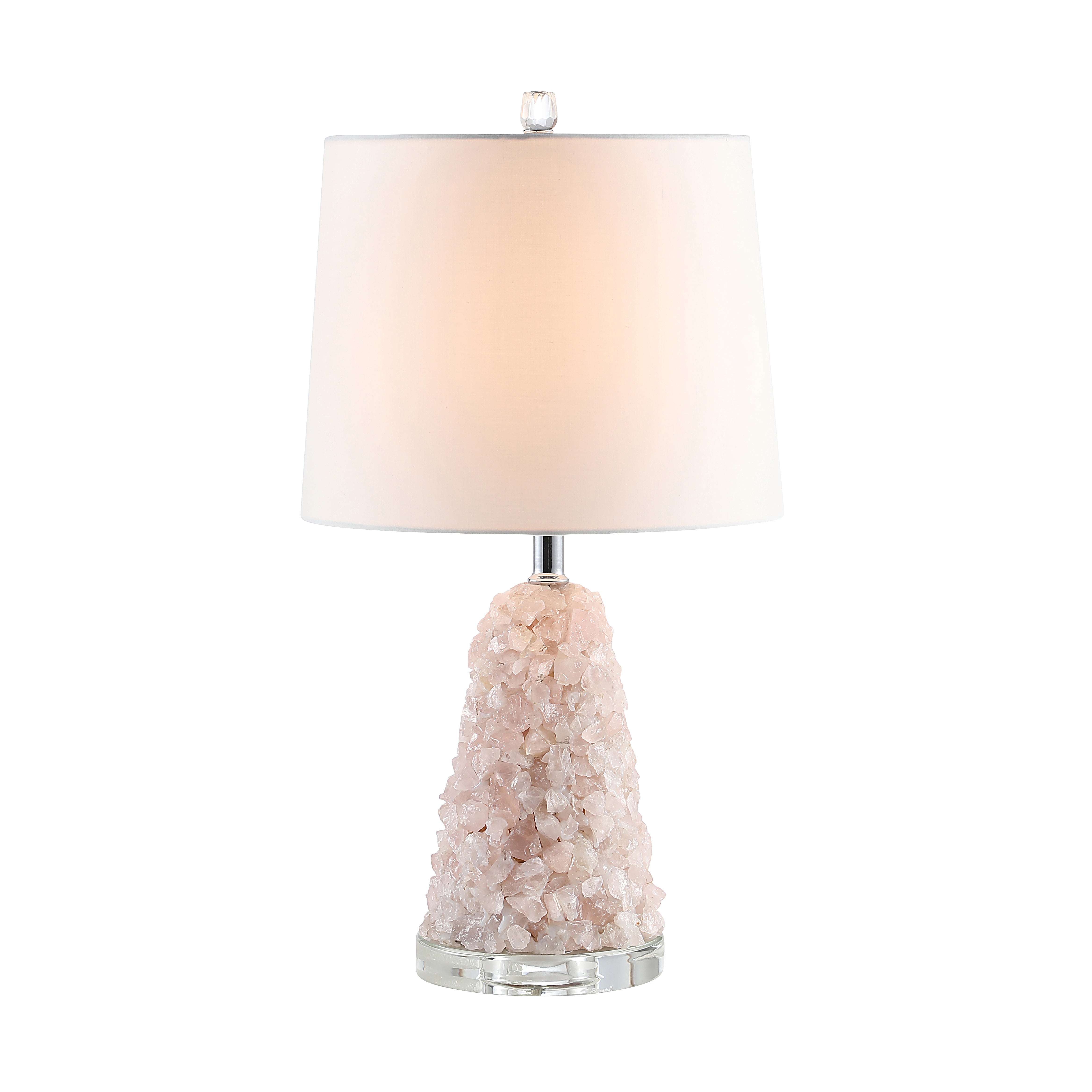 Pink Tapering Pink Crystal Table Lamp