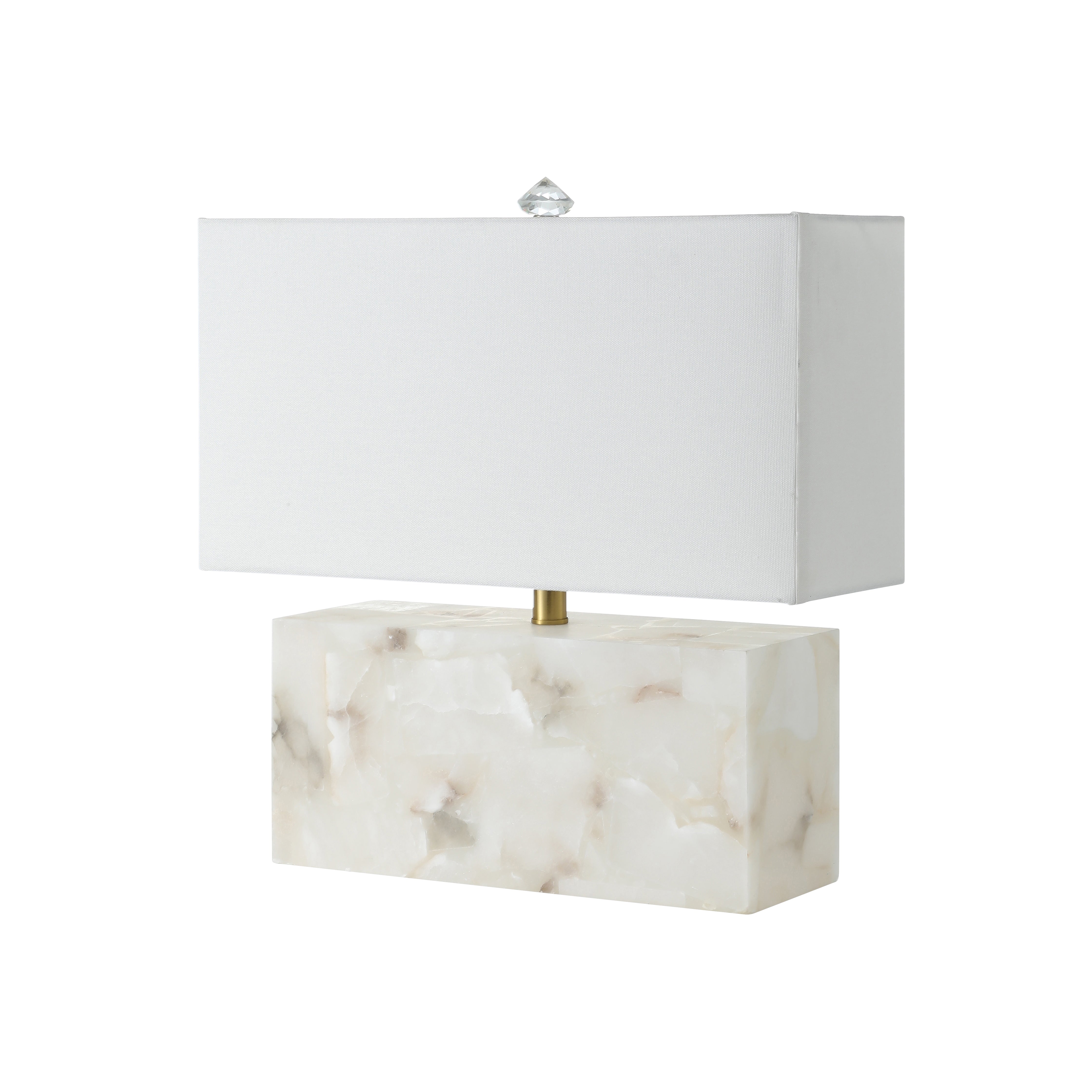 Alabaster Brick Table Lamp with Night Light