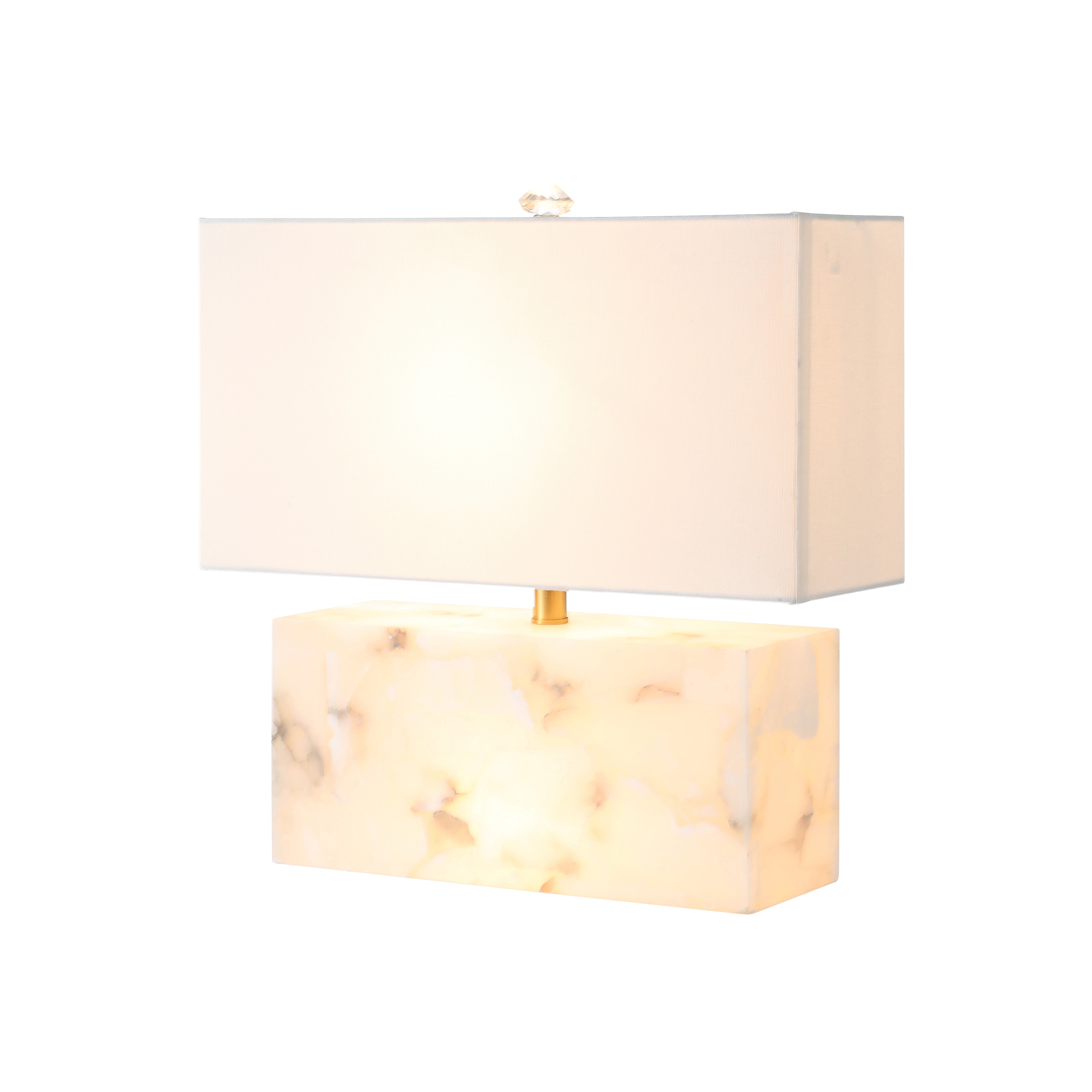 Alabaster Brick Table Lamp with Night Light