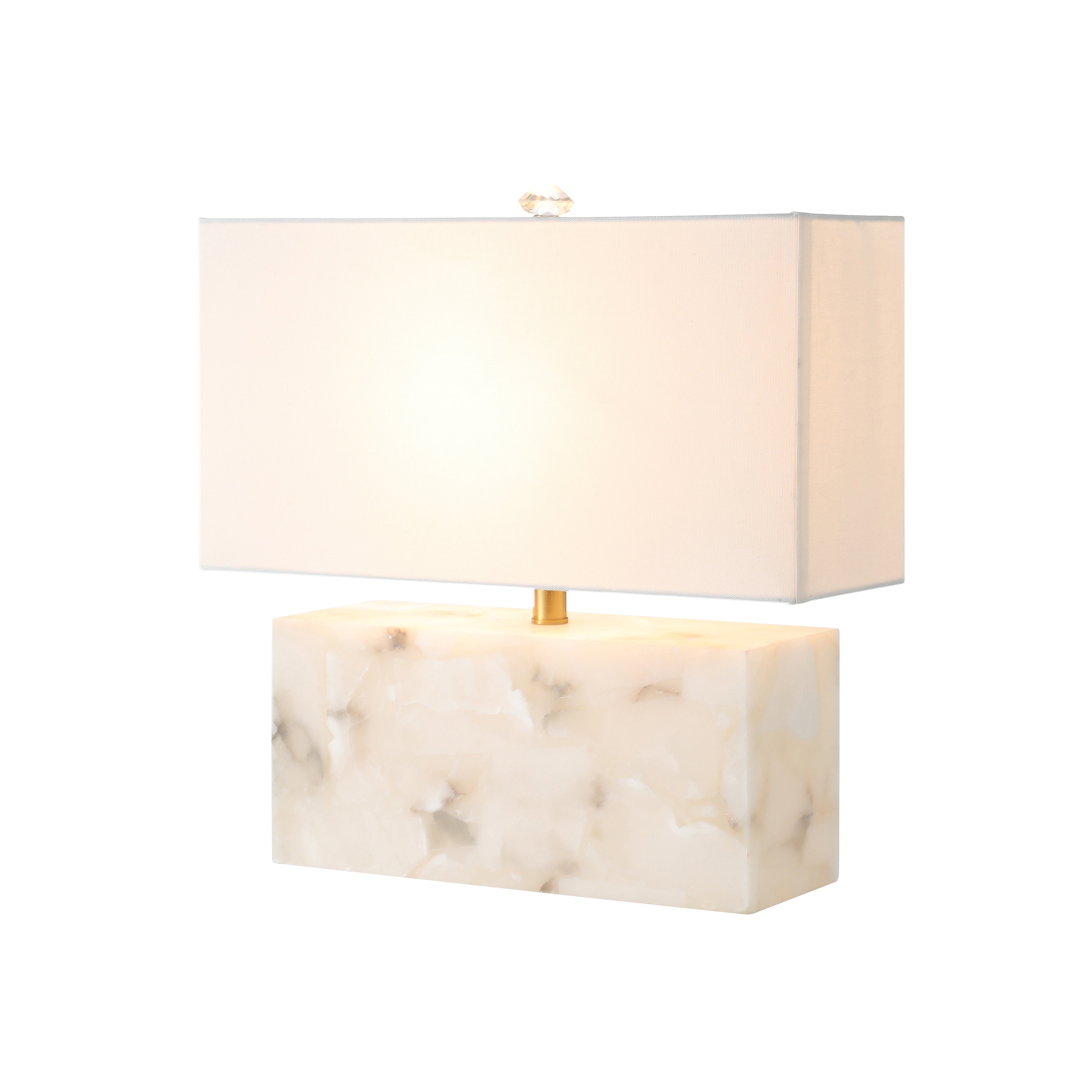 Alabaster Brick Table Lamp with Night Light