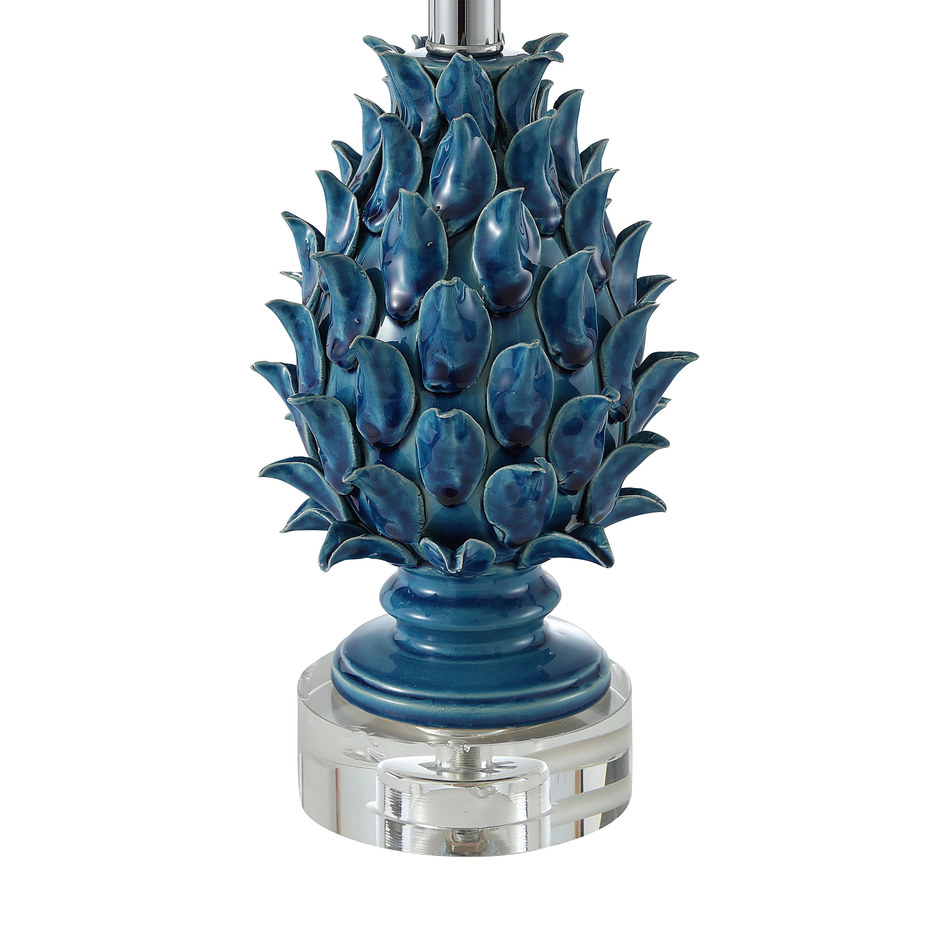 Turquoise Blue Dragon Fruit Ceramic Table Lamp