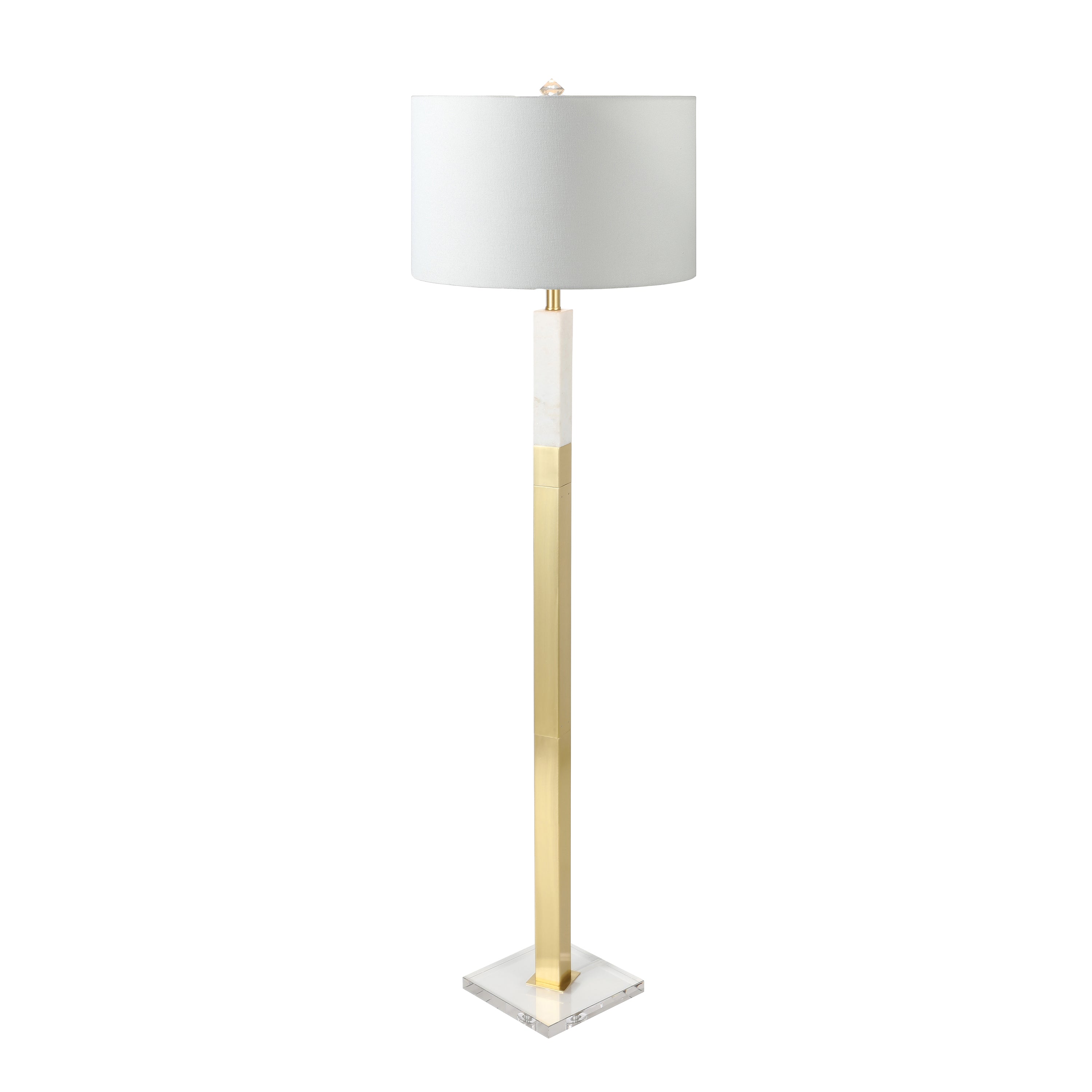 Two-Tone Metal White Marble Floor Lamp