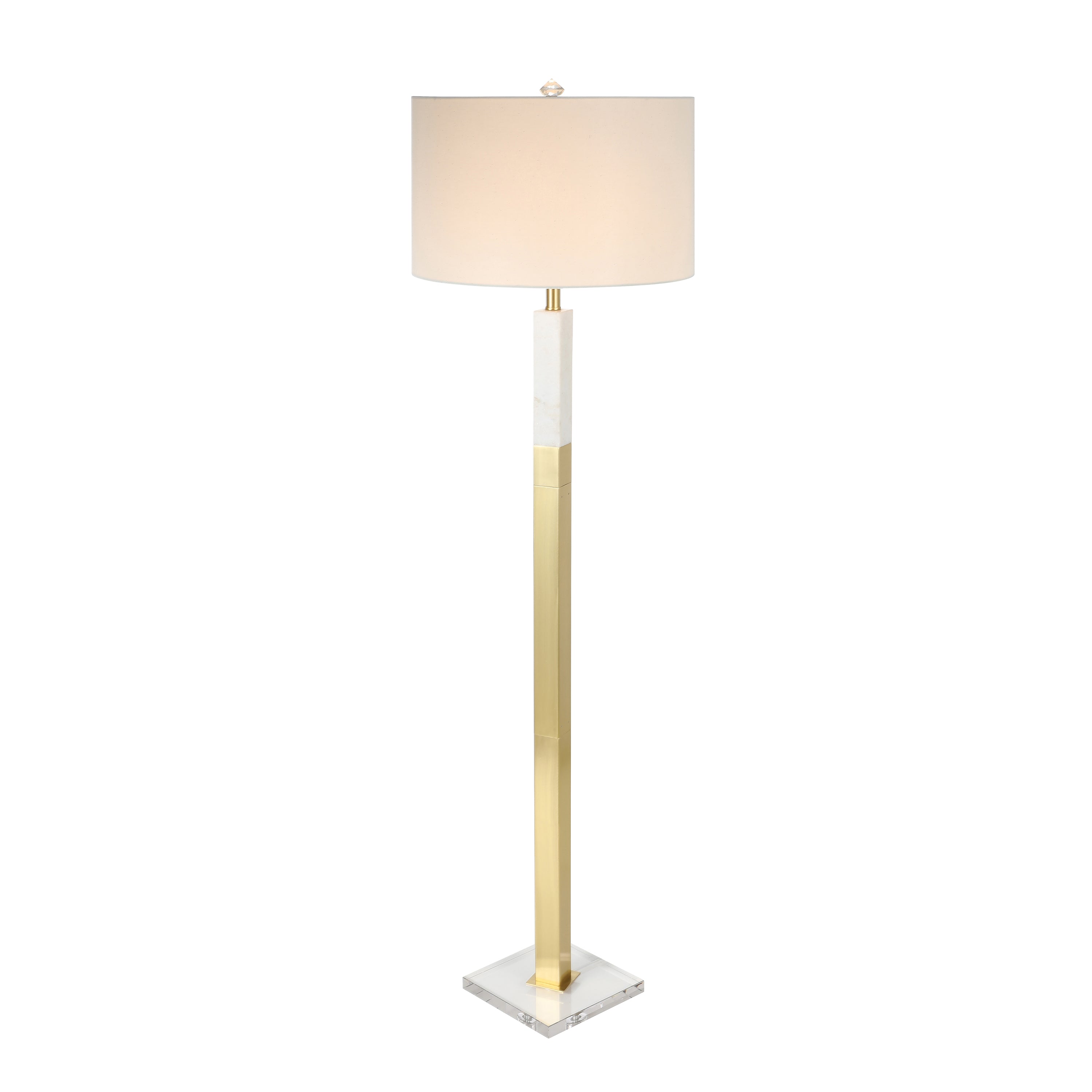 Two-Tone Metal White Marble Floor Lamp