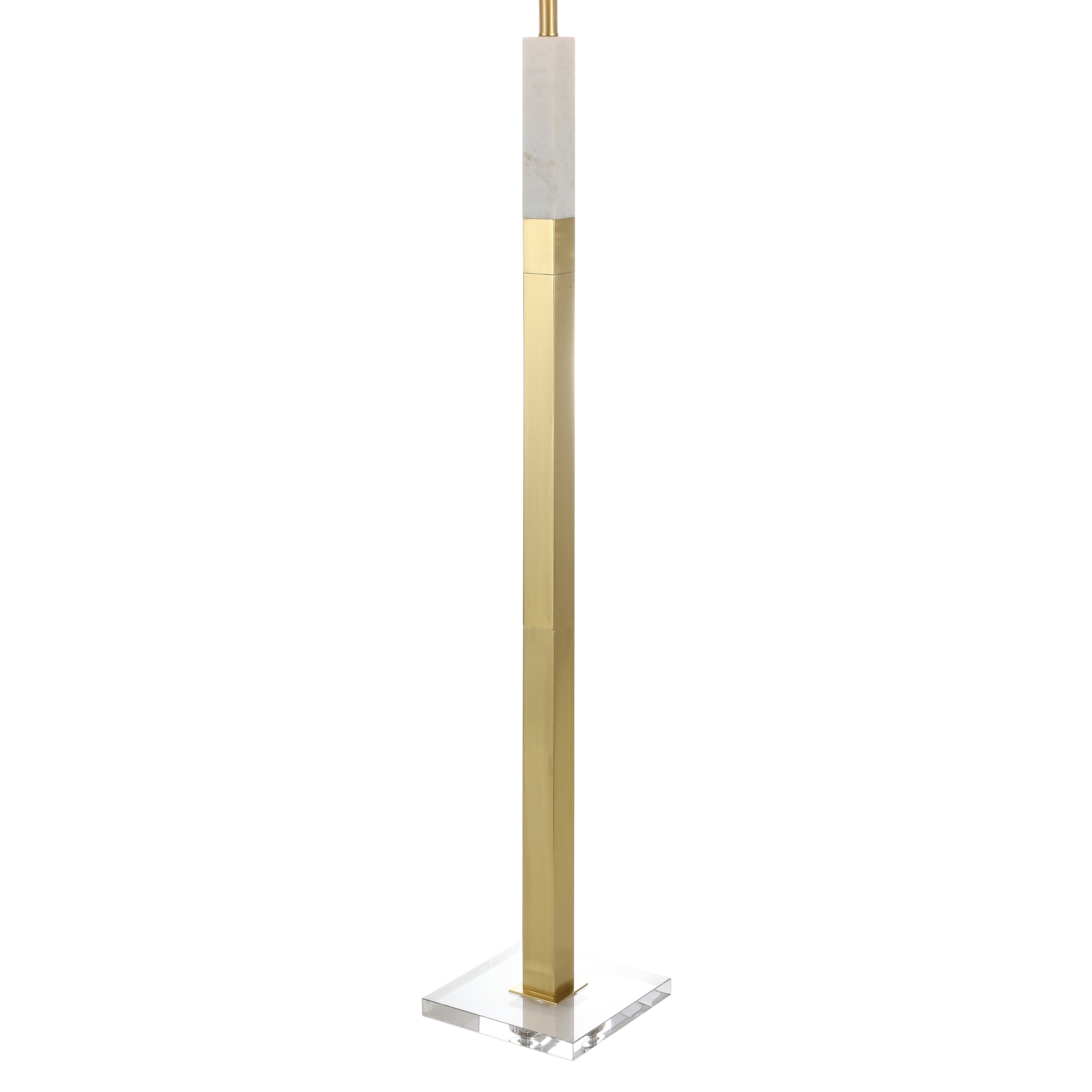 Two-Tone Metal White Marble Floor Lamp