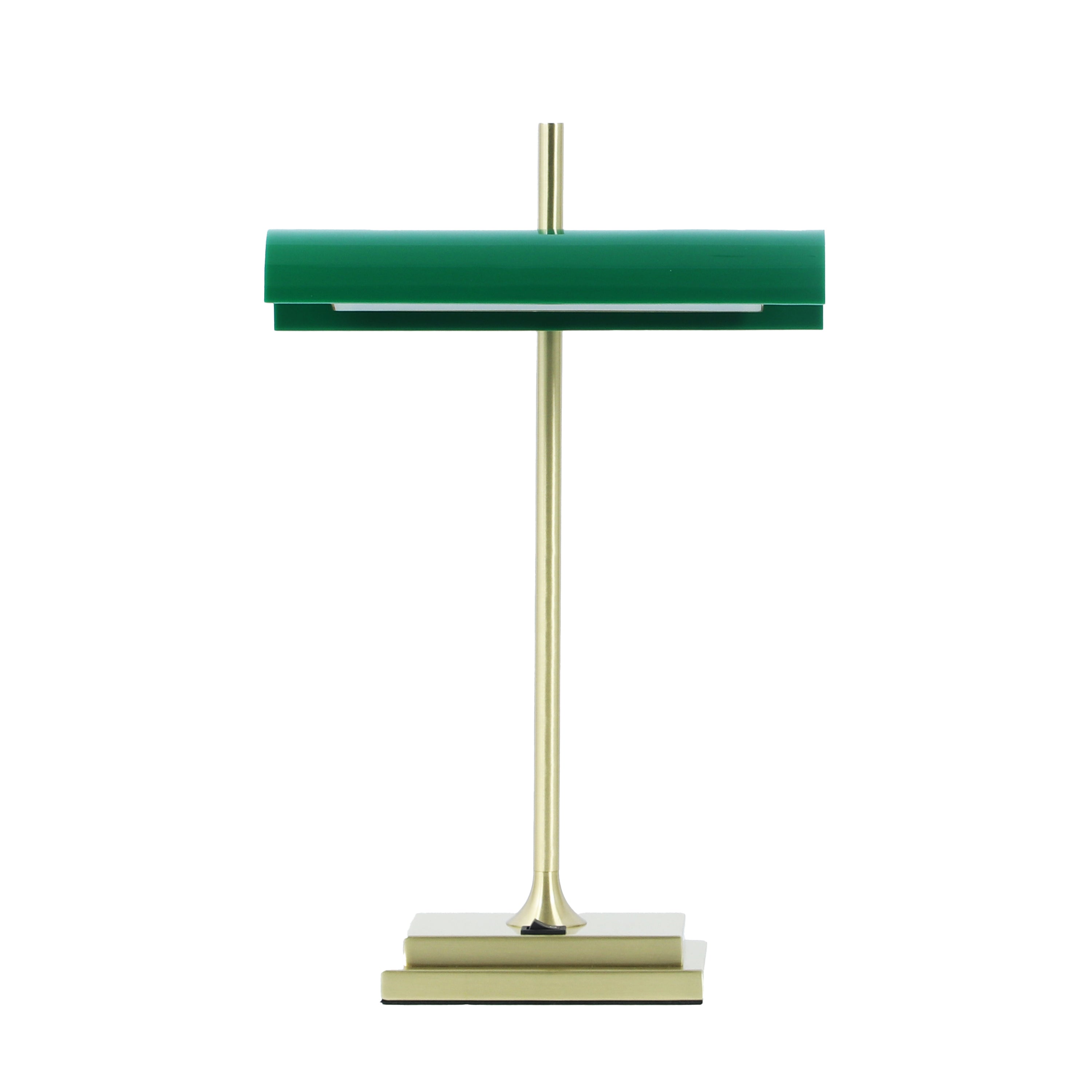 Green Downlighting Acrylic Shade Desk Lamp with Brass Metal Base