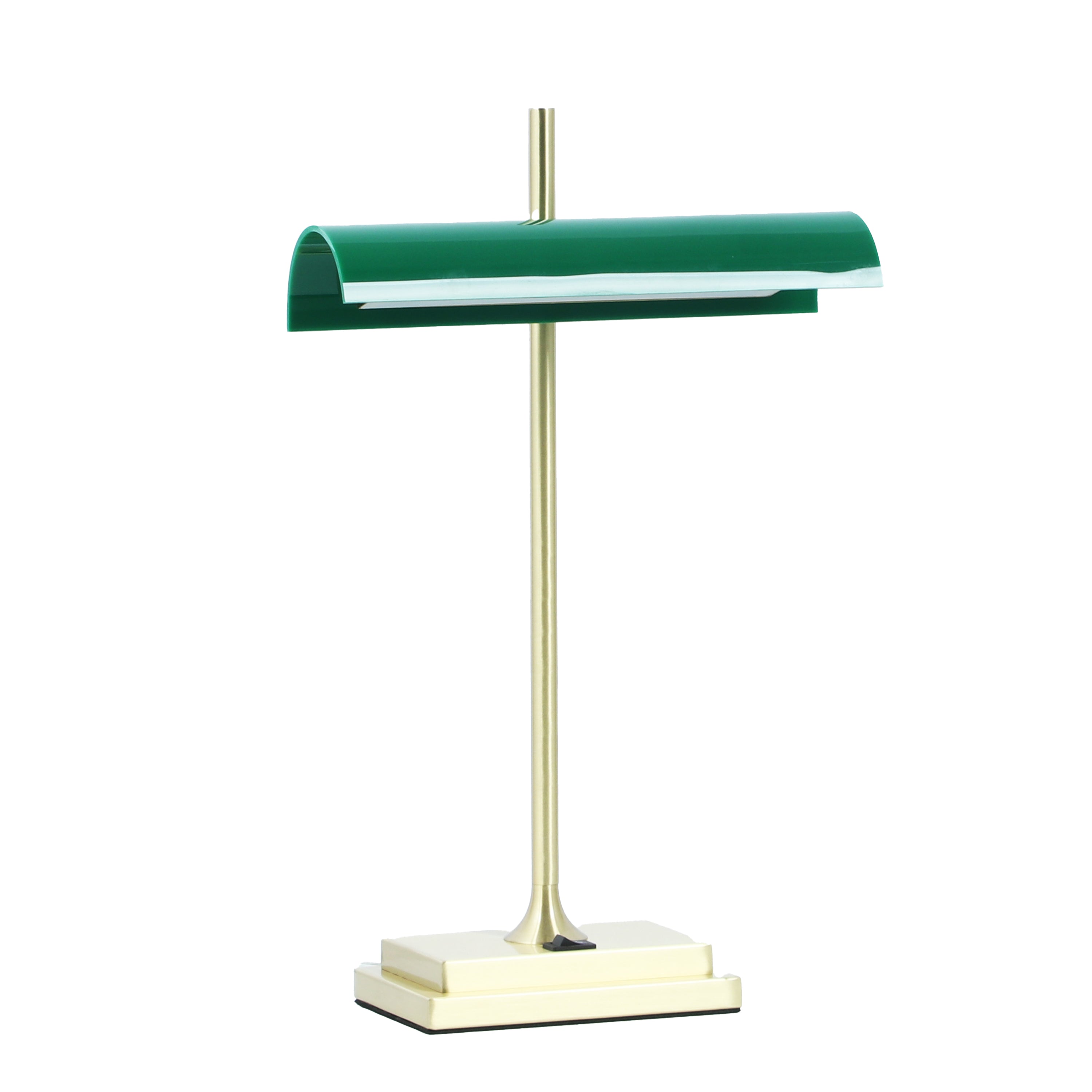 Green Downlighting Acrylic Shade Desk Lamp with Brass Metal Base